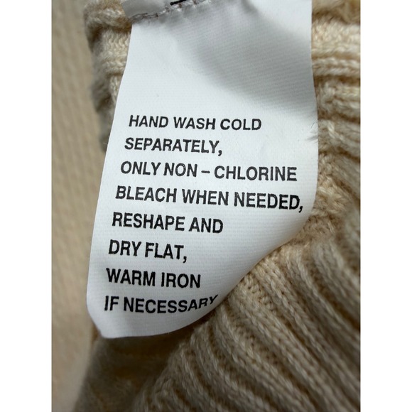 Jeanne Pierre Womens Cream Classic Cable Knit Fisherman Sweater Large NWOT - Picture 5 of 8